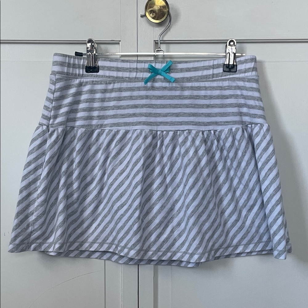 Wonder Nation Striped Gray Kids Skort with Blue Accent
